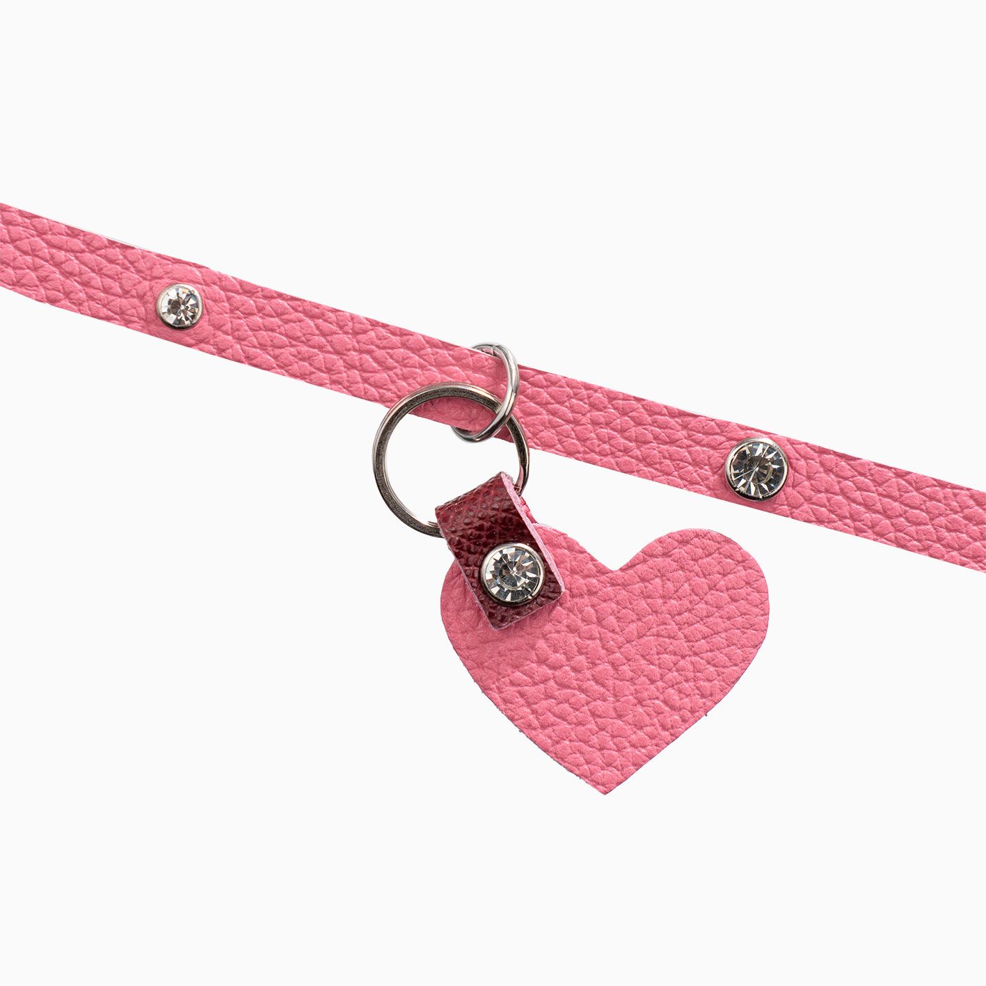 чокер со стразами и съёмным сердцем, розовый в Краснодаре