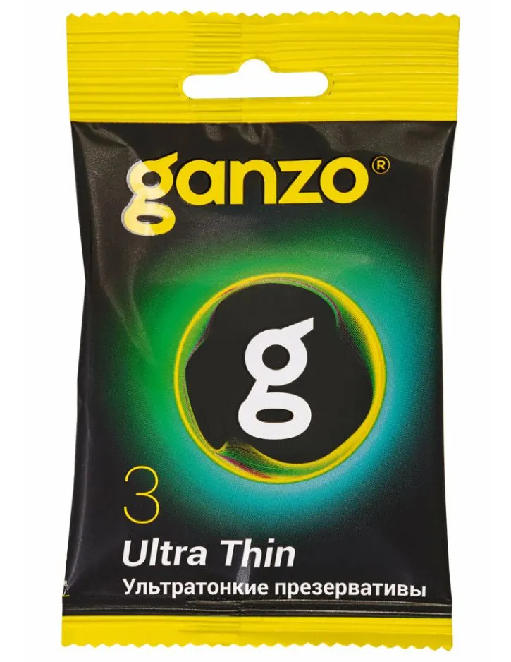 презервативы ультратонкие ganzo ultra thin 3шт. в пакете black edition в Краснодаре