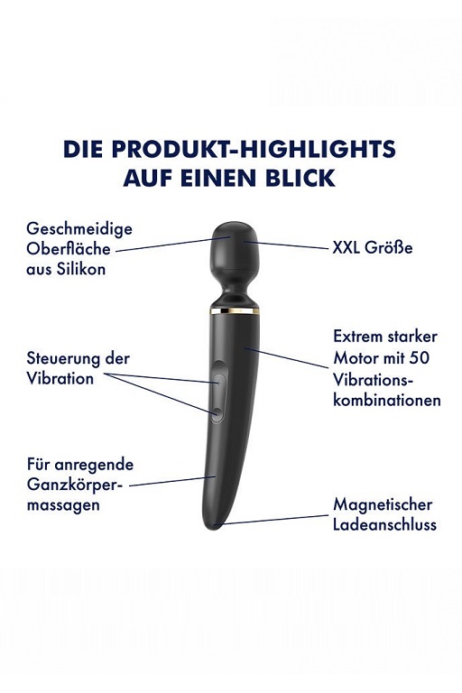 универсальный вибромассажер satisfyer wand-er woman (black/gold) в Краснодаре