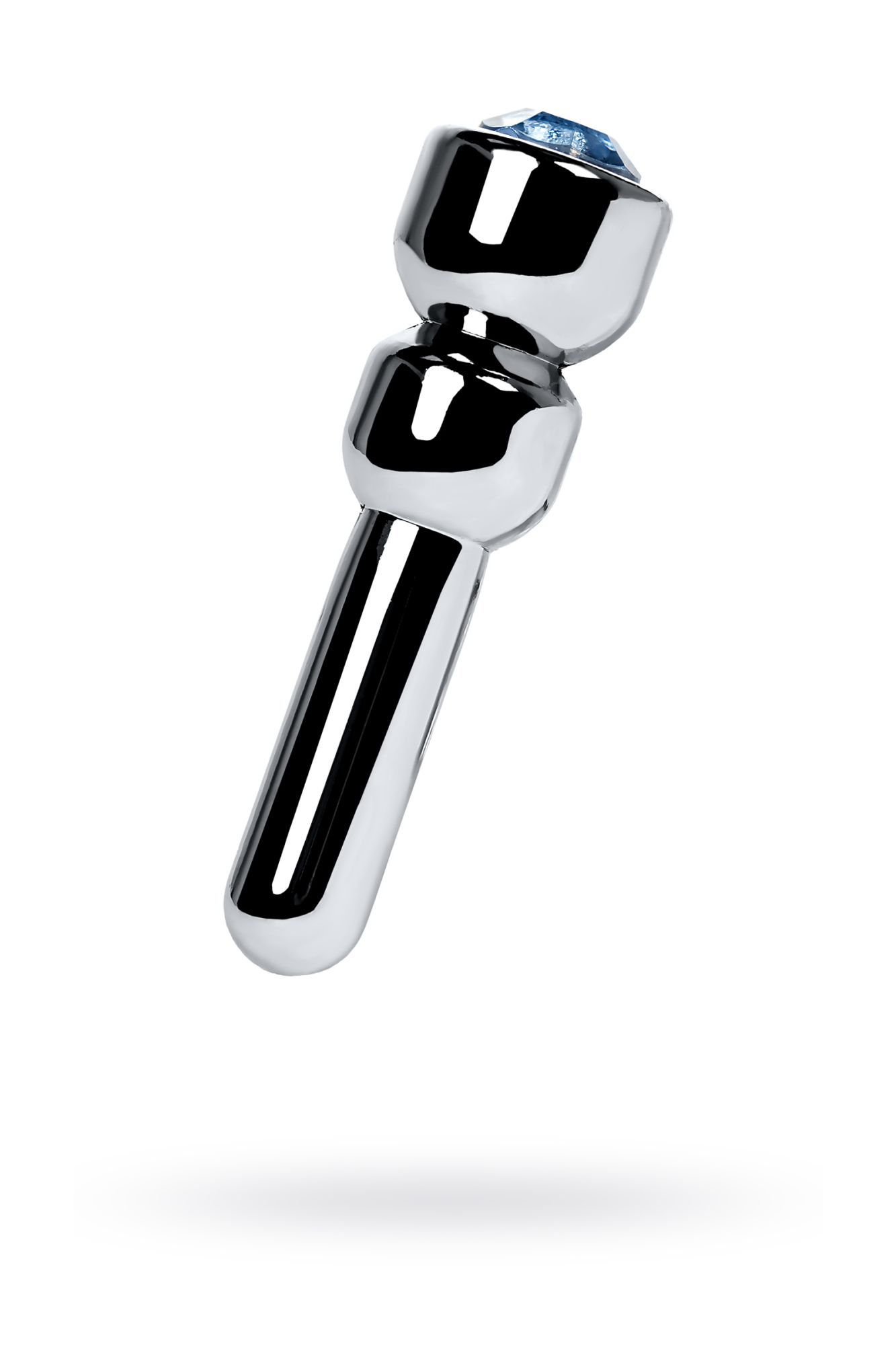 Уретральный плаг со стразом малый, TOYFA Metal, серебряный