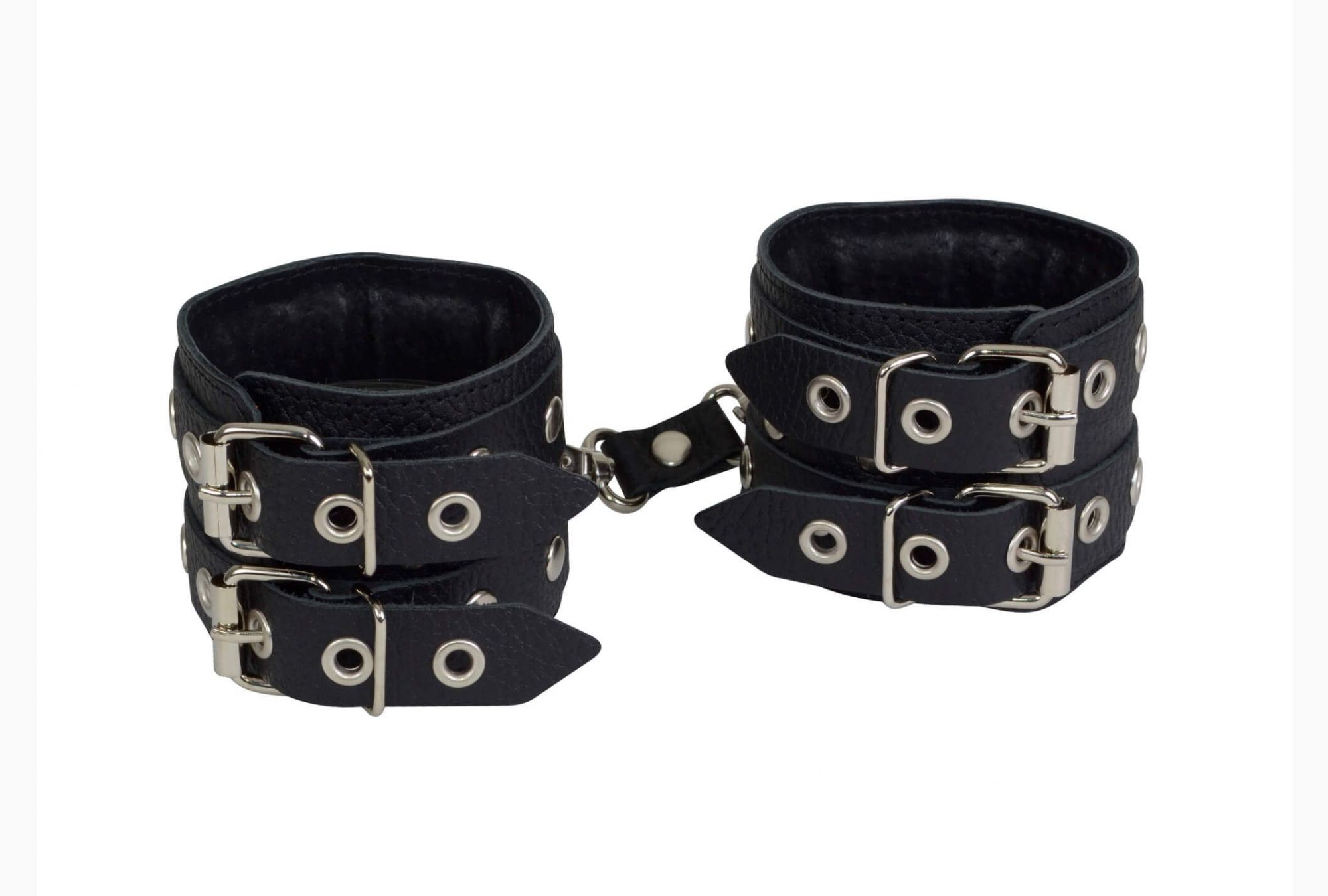 наручники декоративные кожаные sitabella с коротким ремешком, черные в Краснодаре