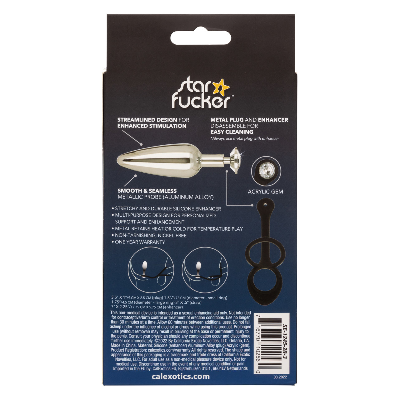 анальная пробка с эрекционным кольцом starfucker slim plug в Краснодаре