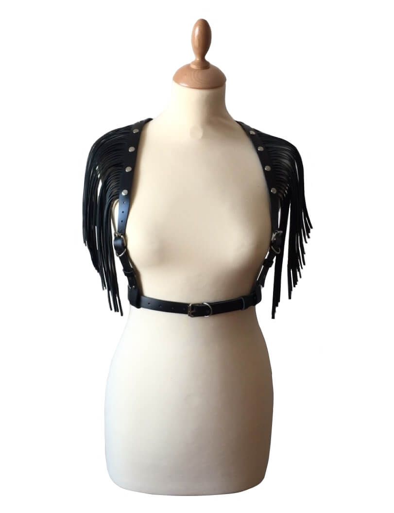 Эротическое бондажный комплект бахрома, черный в Краснодаре