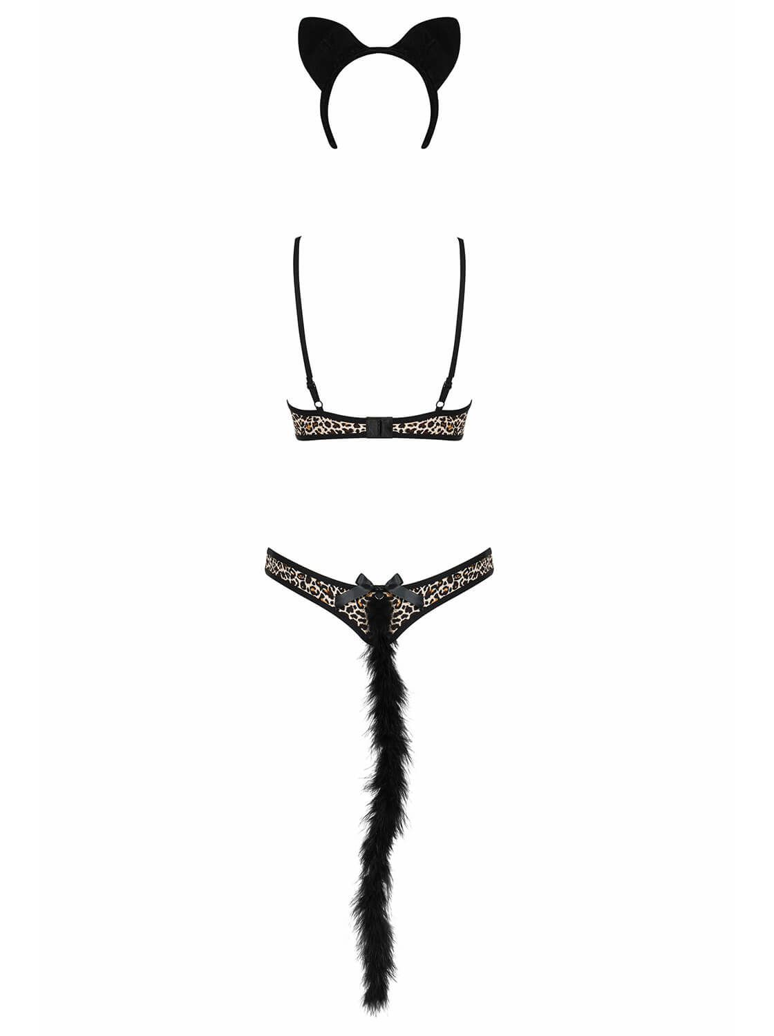 Эротическое комплект нижнего белья obsessive cheetia с хвостиком и ушками в Краснодаре