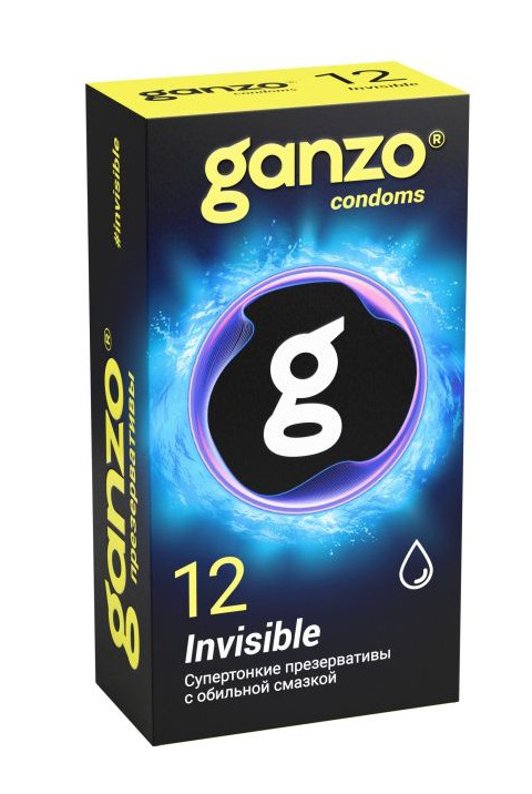 ganzo invisible 12шт. презервативы гладкие супертонкие в Краснодаре