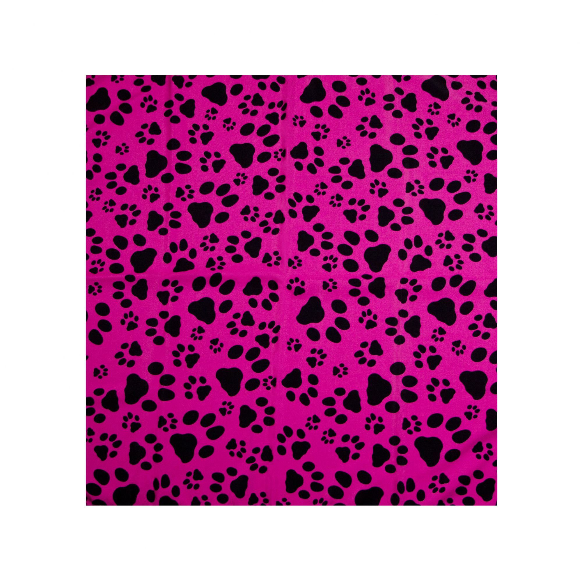 платок pinkrabbit, розовый с черным паттерном (лапки) в Краснодаре