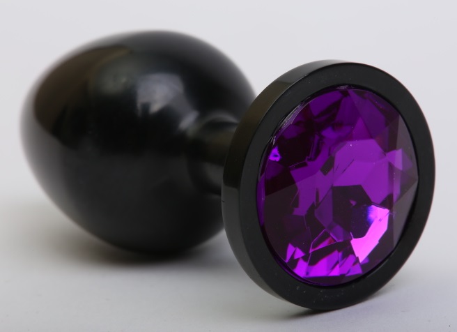 анальная пробка металл черная с фиолетовым стразом 8,2х3,5см 47411-5mm в Краснодаре