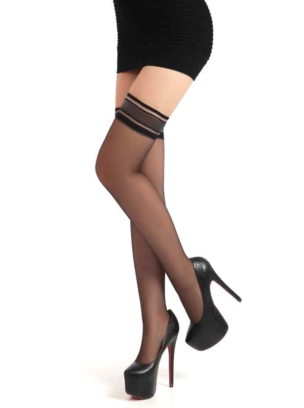 Чулки с широкой резинкой на силиконе