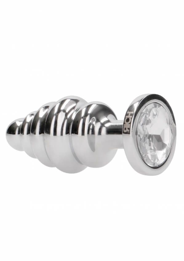 анальная пробка ребристая shots media, диаметр 3.5 см, ребристая, серебрянная в Краснодаре