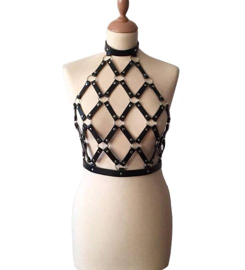 Эротическое бондажный комплект ромб, черный в Краснодаре