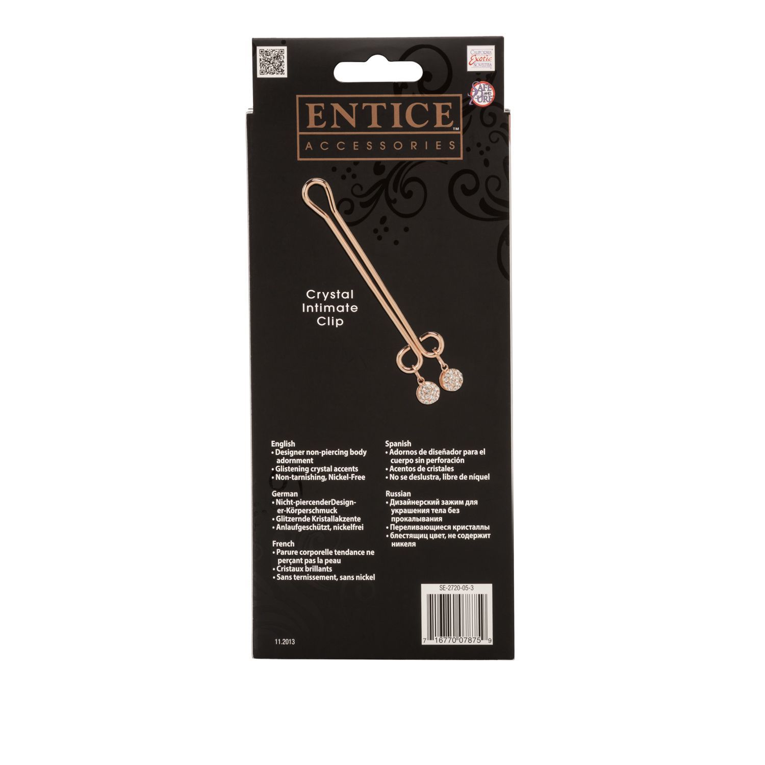 зажим интимный california exotic novelties entice crystal intimate clip, с кристаллами в Краснодаре