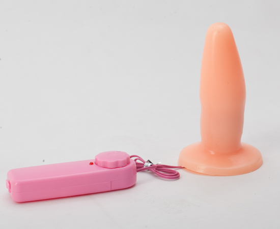 Анальная пробка с вибрацией телесная 47011-MM