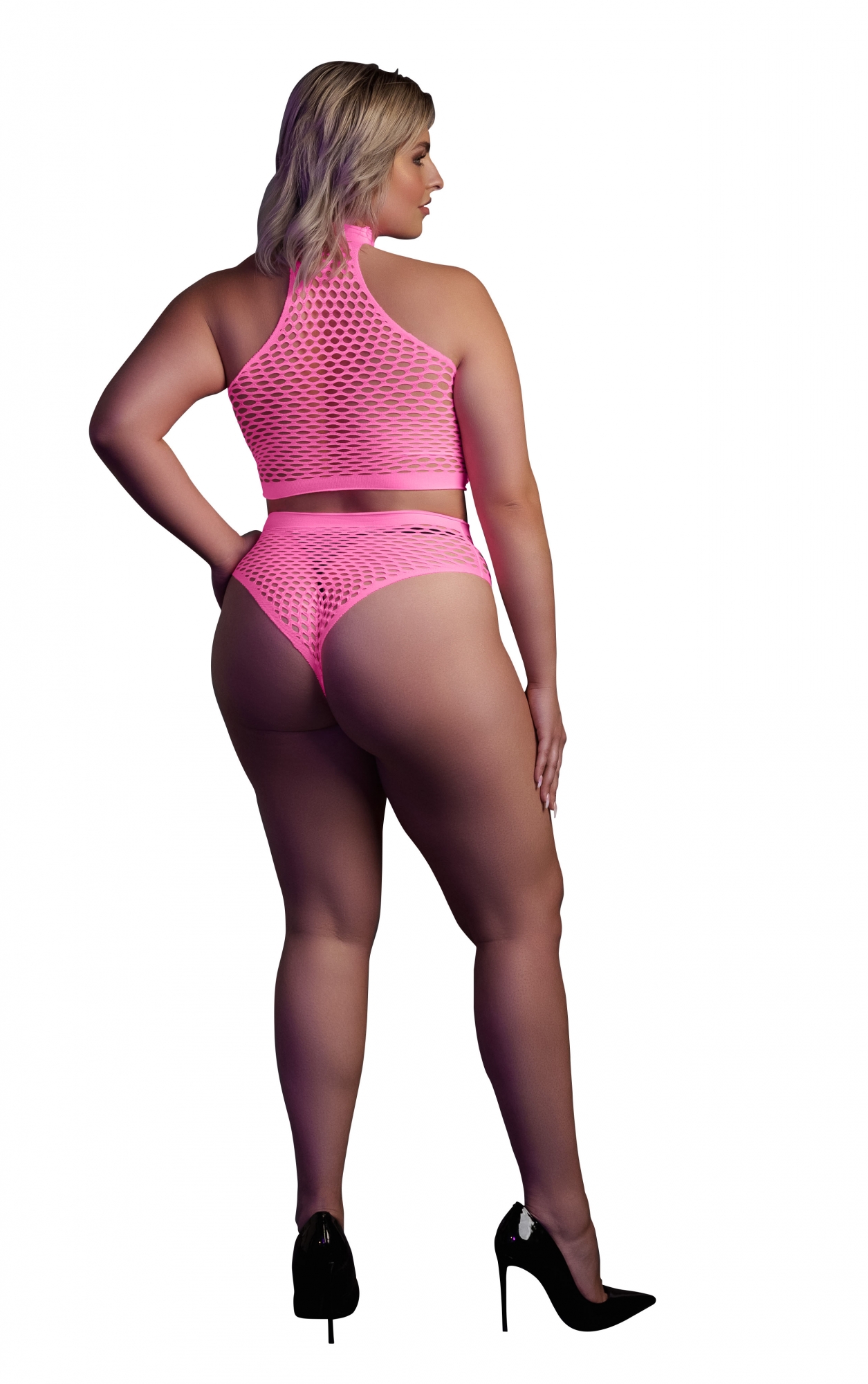 Эротическое топ и трусики turtle neck and high waist slip - pink - xl/xxxxl в Краснодаре