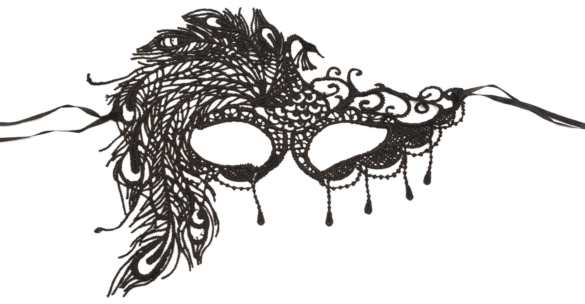 Эротическое маска кружевная жар-птица, черная в Краснодаре