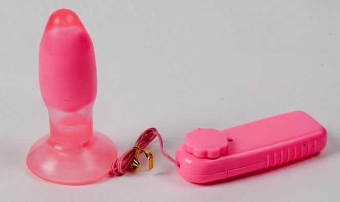 Анальная пробка с вибрацией красная 47012-1-MM