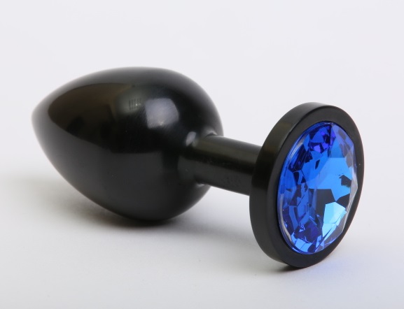 анальная пробка металл черная с синим стразом 7,6х2,8см 47412-3mm в Краснодаре