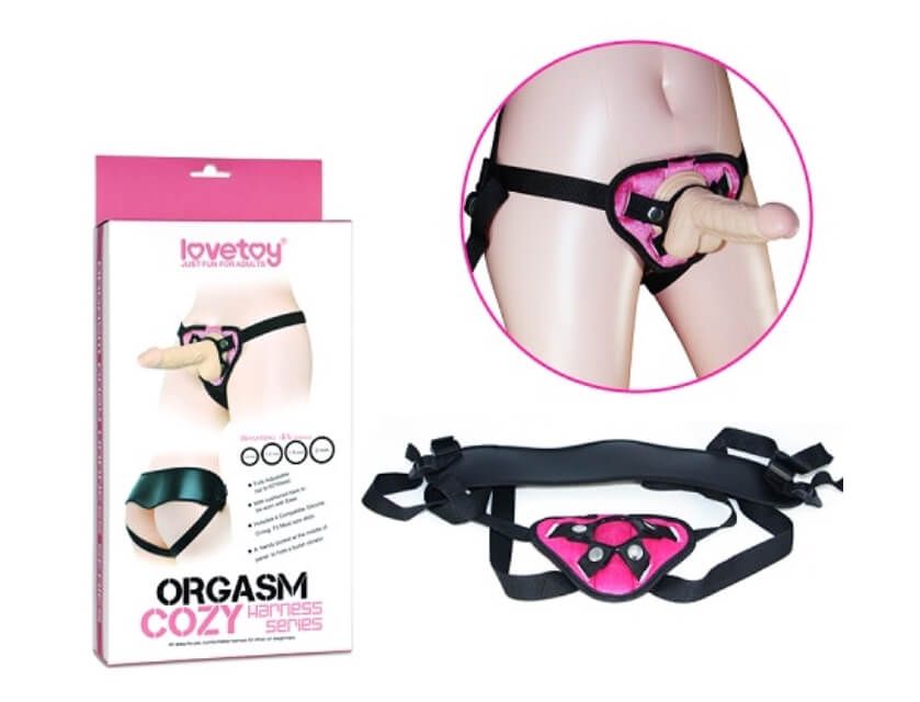трусики для страпона lovetoy orgasm cozy harness, розовые в Краснодаре