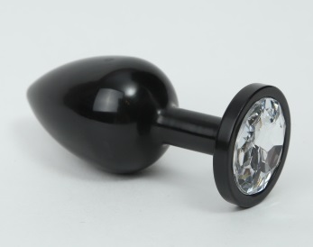 анальная пробка металл черная с прозрачным стразом 7,6х2,8см 47412-4mm в Краснодаре