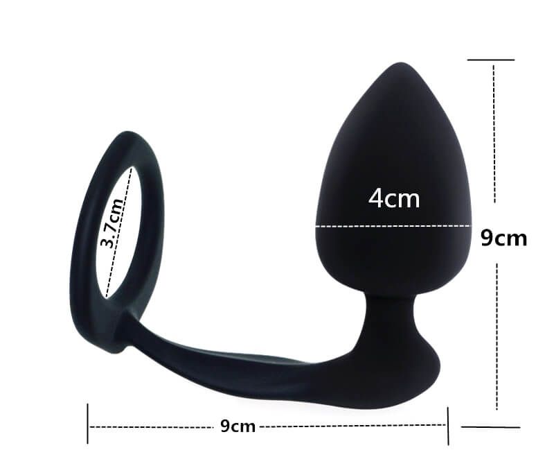 анальная пробка lovetoy combo threat cockring plug, черная в Краснодаре