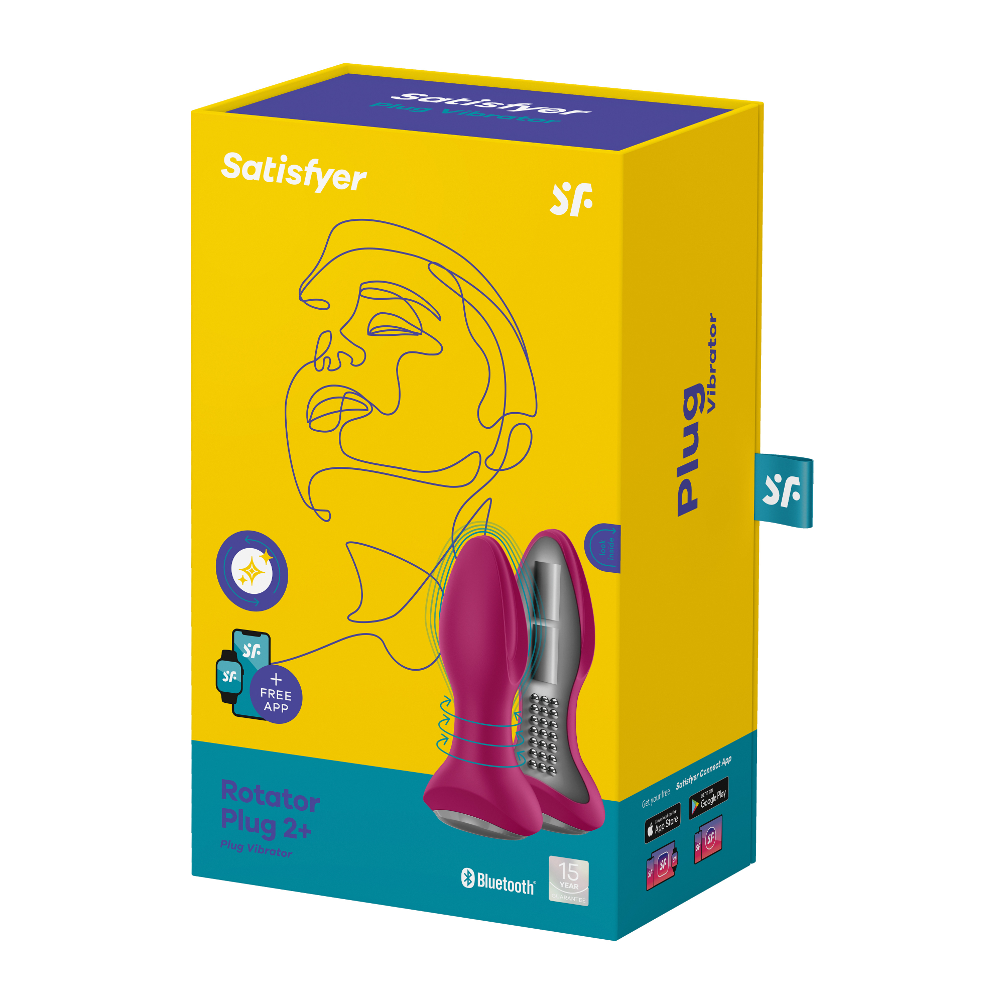 Анальная пробка с вибрацией и массажем бусинами Rotator Plug 2+(fuchsia)