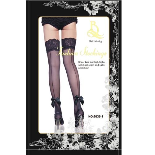 Чулки с бантами на резинке без силикона