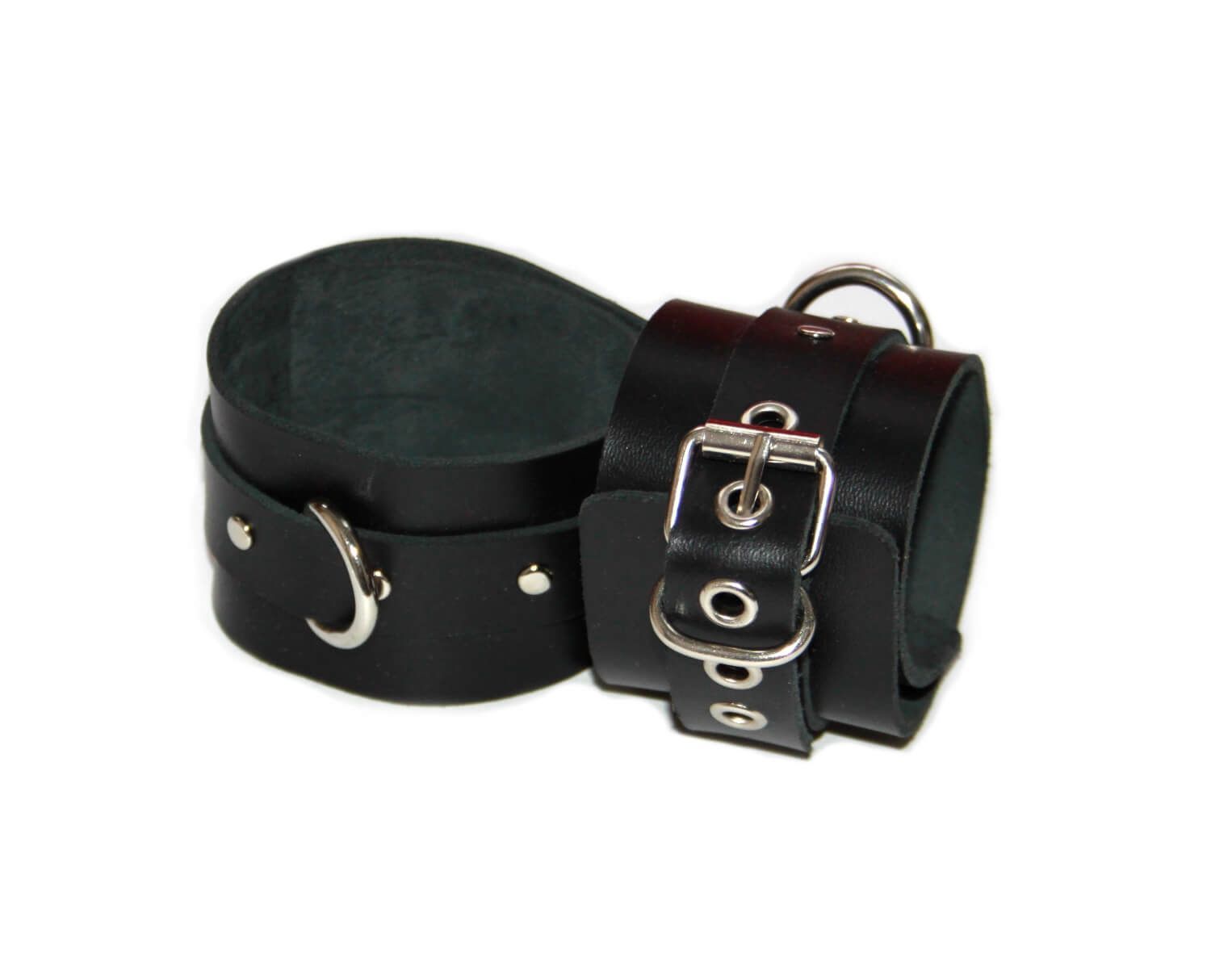 Наручи декоративные узкие PinkRabbit с заклепками, черные