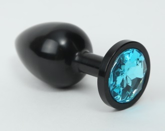 анальная пробка металл черная с голубым стразом 7,6х2,8см 47412-1mm в Краснодаре