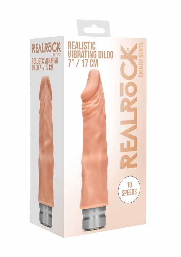 вибромассажер реалистичный realrock vibrating dildo, телесный в Краснодаре