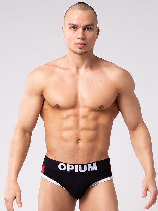 Эротическое трусы мужские слипы opium r137, черные в Краснодаре