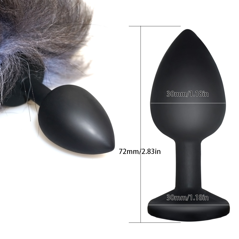 пробка силиконовая с хвостом серебристая лиса 47077-2-mm в Краснодаре