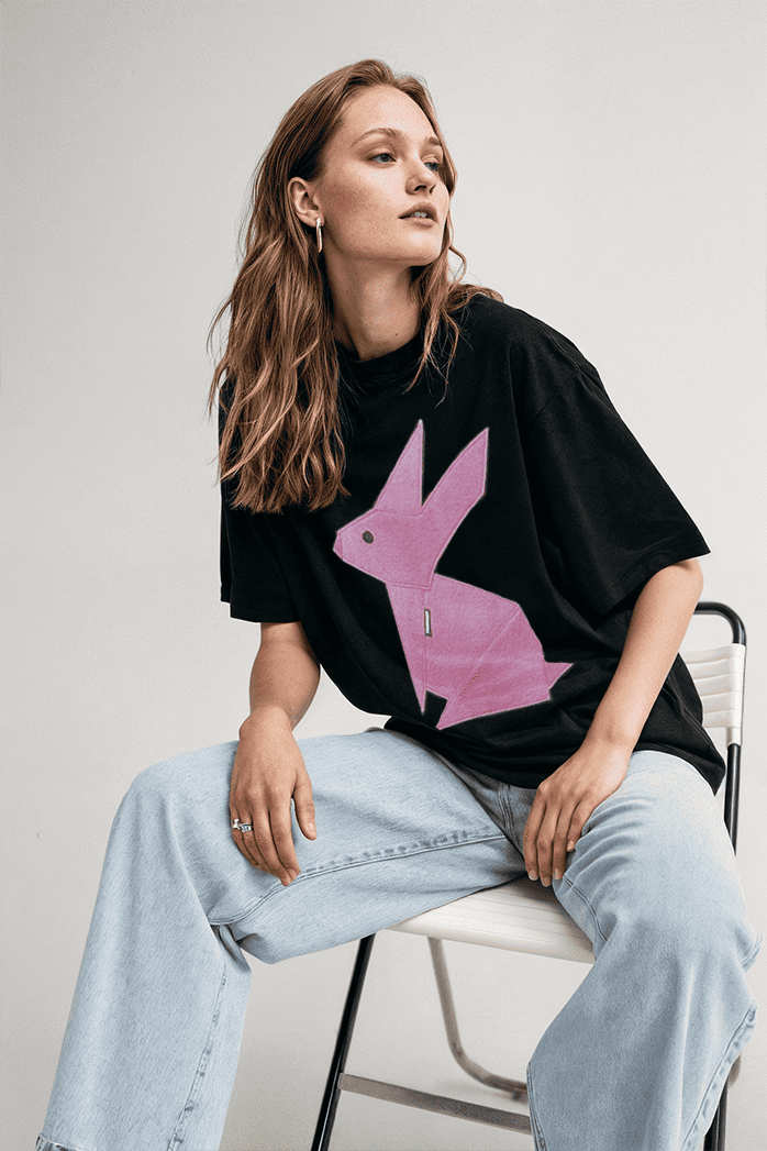 Футболка-блузка из футера ONESIZE, черная