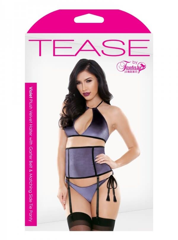 Эротическое комплект белья fantasy lingerie violet halter bra set, фиолетовый в Краснодаре