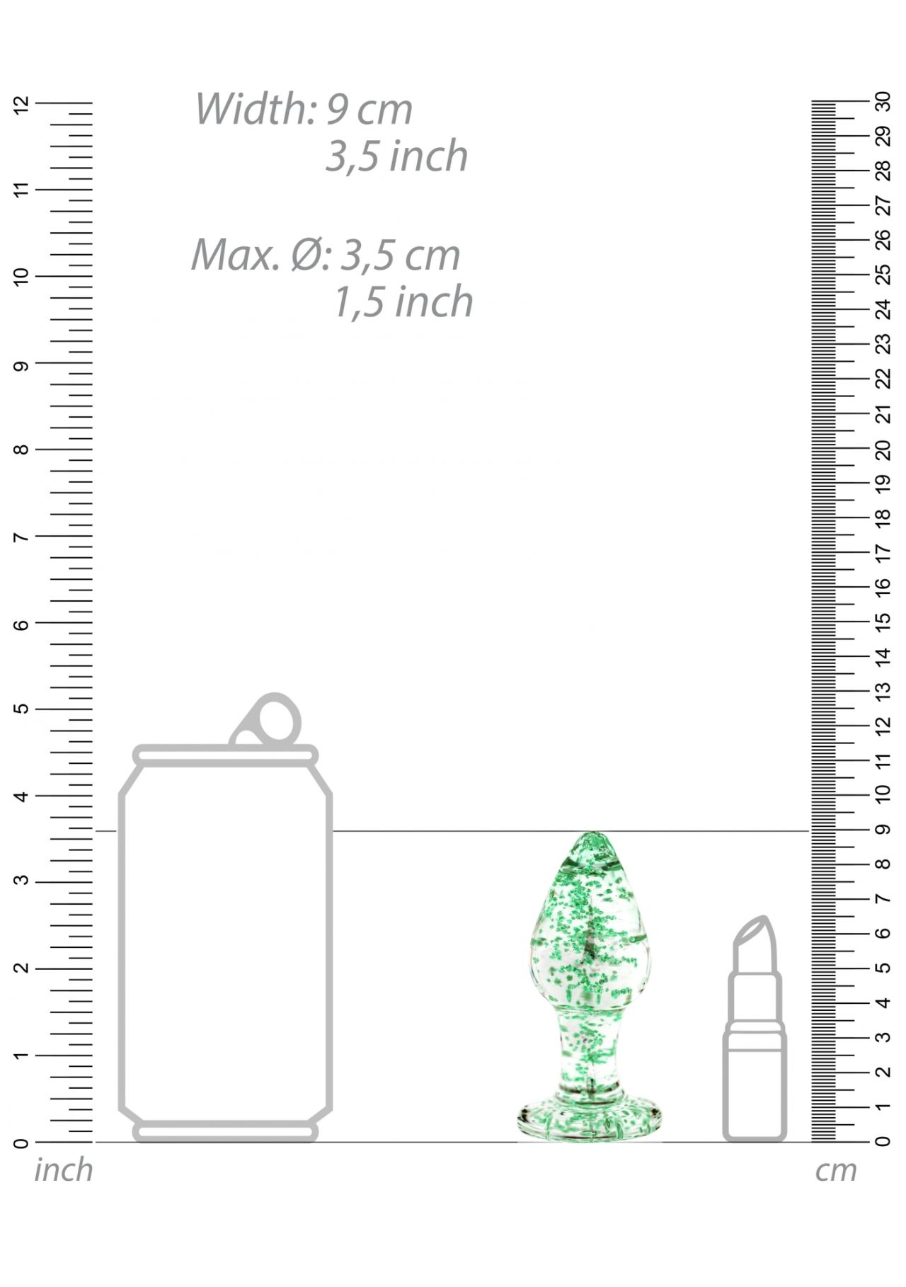 анальная пробка glass butt plug - glow in the dark - large -  clear в Краснодаре