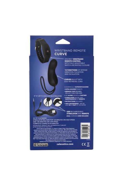 компактный вибромассажер с управлением при помощи браслета wristband remote curve в Краснодаре