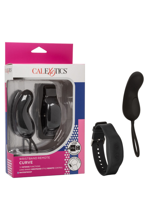 Компактный вибромассажер с управлением при помощи браслета Wristband Remote Curve