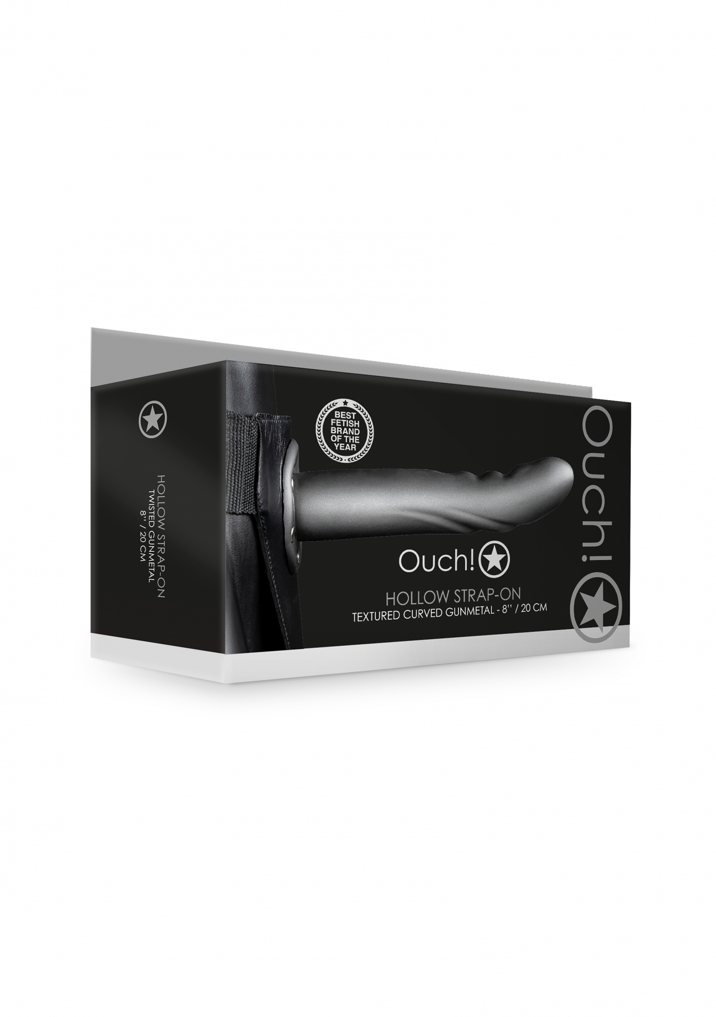 страпон фаллопротез с ребристой подкрученной фактурой без мошонки - 8'' / 20 см в Краснодаре