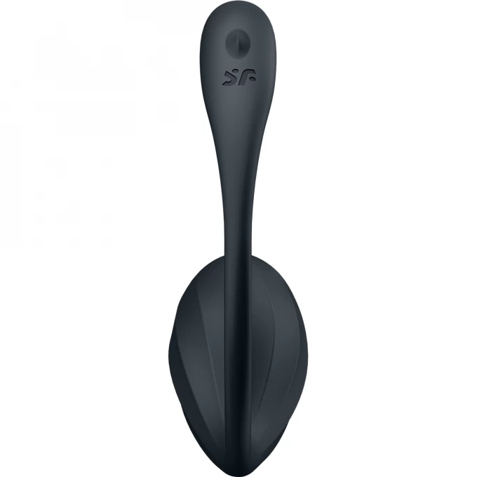 виброяйцо satisfyer ribbed petal connect app с пультом ду, черное, 7,8 см в Краснодаре