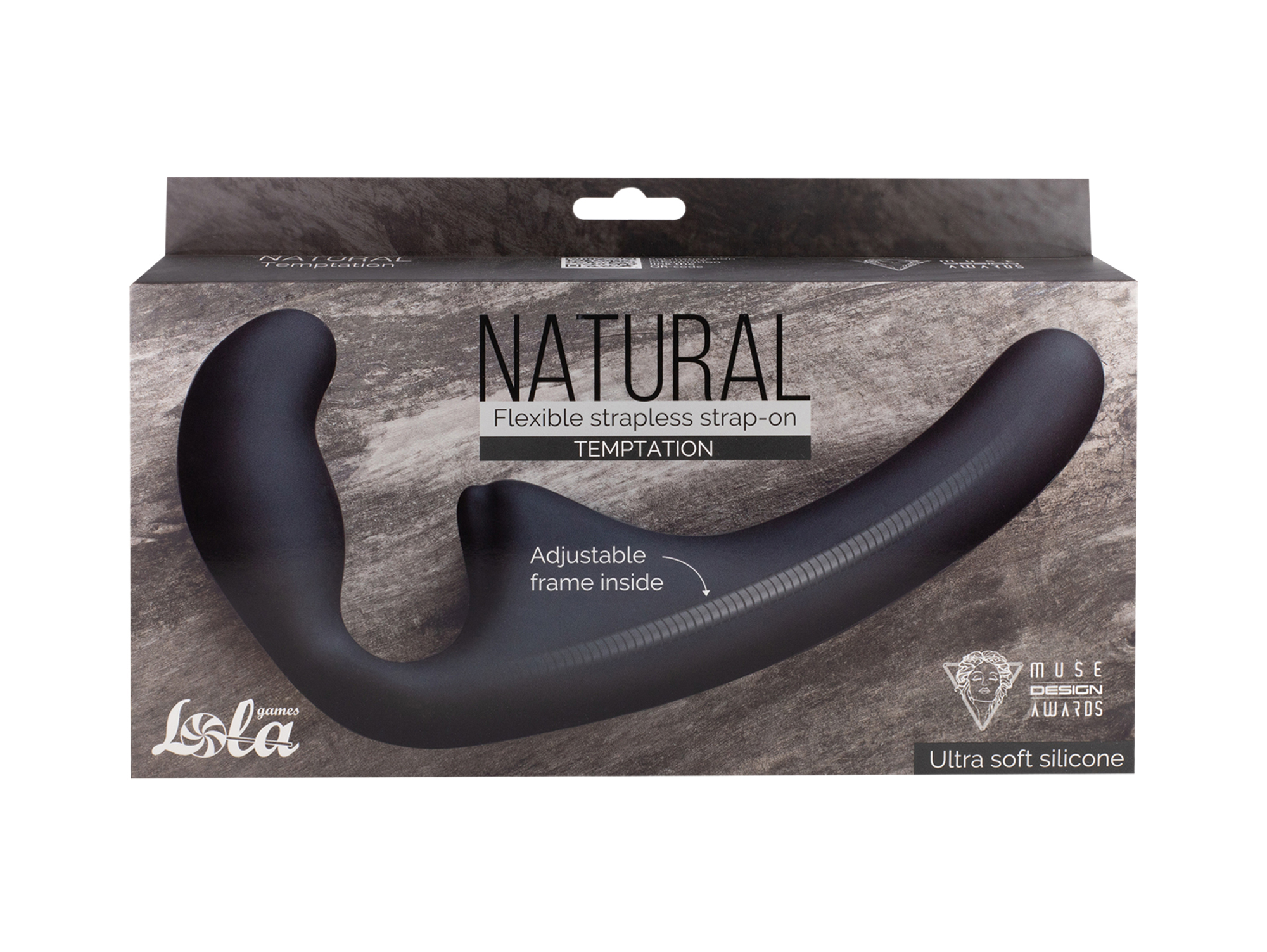 Гнущийся безремневой страпон Natural Temptation Black 5011-02lola