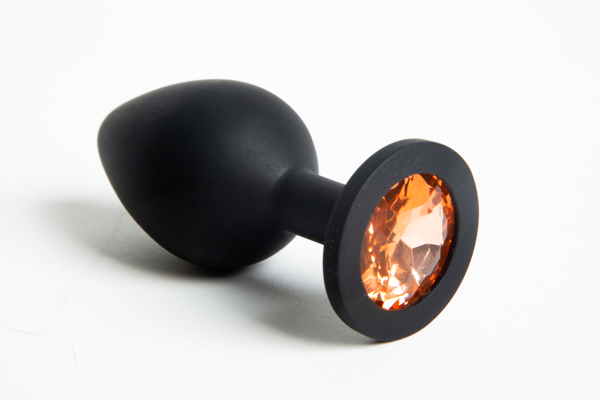 Пробка Силиконовая Средняя Черная с Желтым Стразом 47137-1-MM