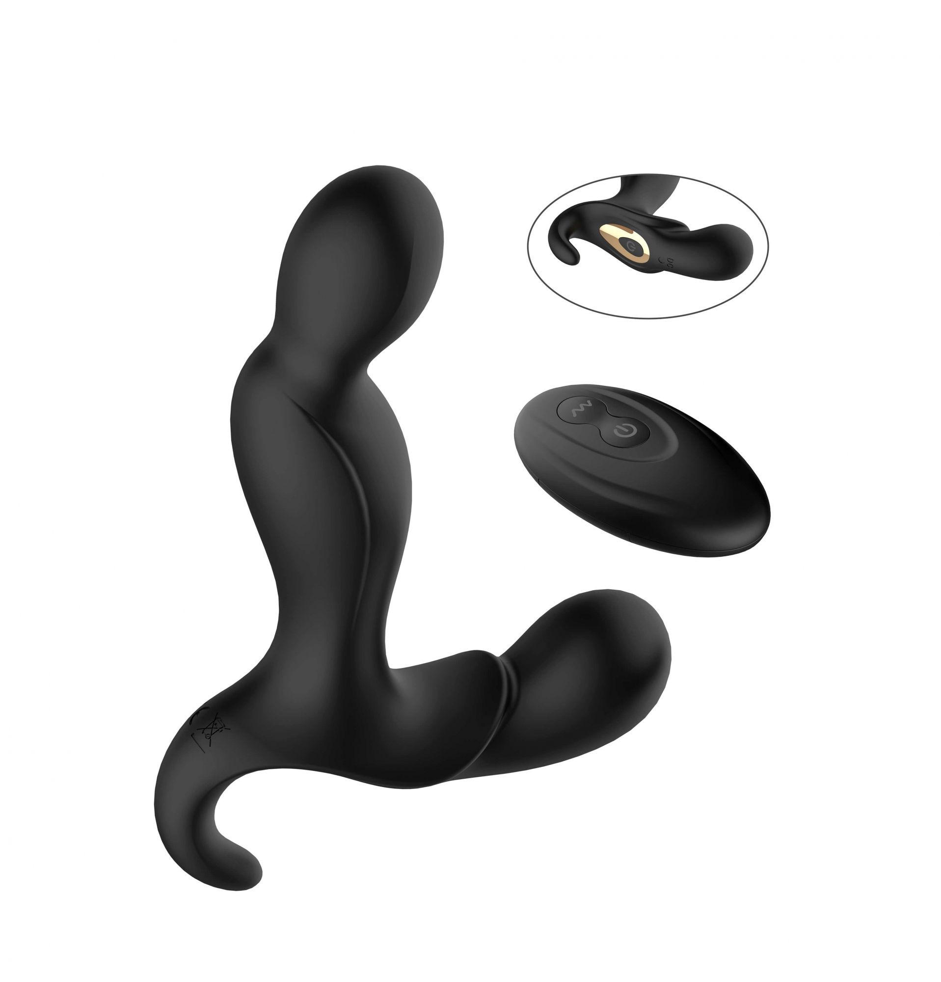 Стимулятор простаты с пультом PinkRabbit ROYAL KNIGHT, черный