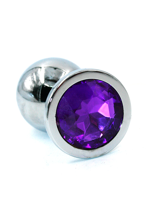 анальная пробка "medium" хромированная dark violet в Краснодаре
