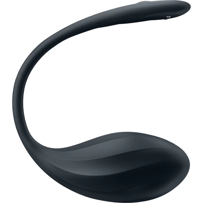виброяйцо satisfyer ribbed petal connect app с пультом ду, черное, 7,8 см в Краснодаре