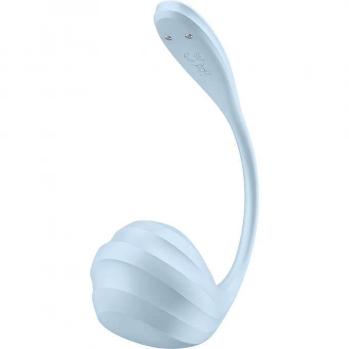 виброяйцо satisfyer smooth petal connect app, голубое, 6,5 см в Краснодаре