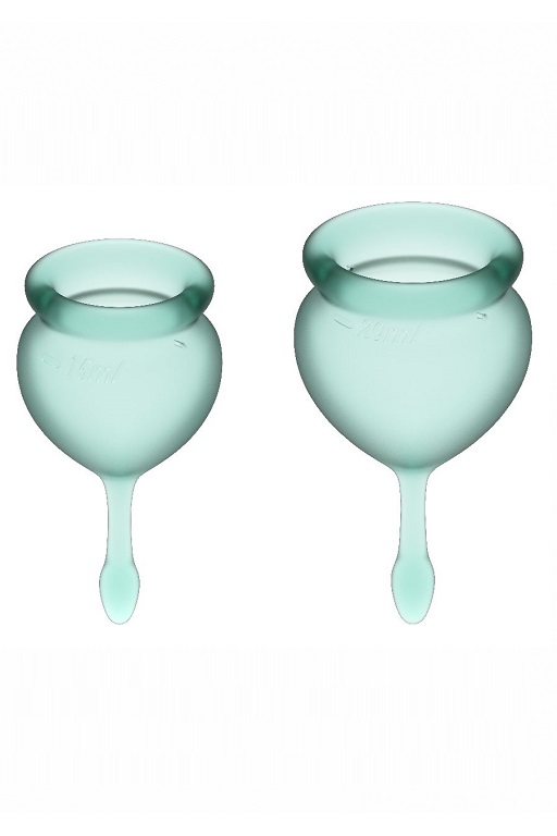 набор менструальных чаш satisfyer feel good menstrual cup (dark green) в Краснодаре