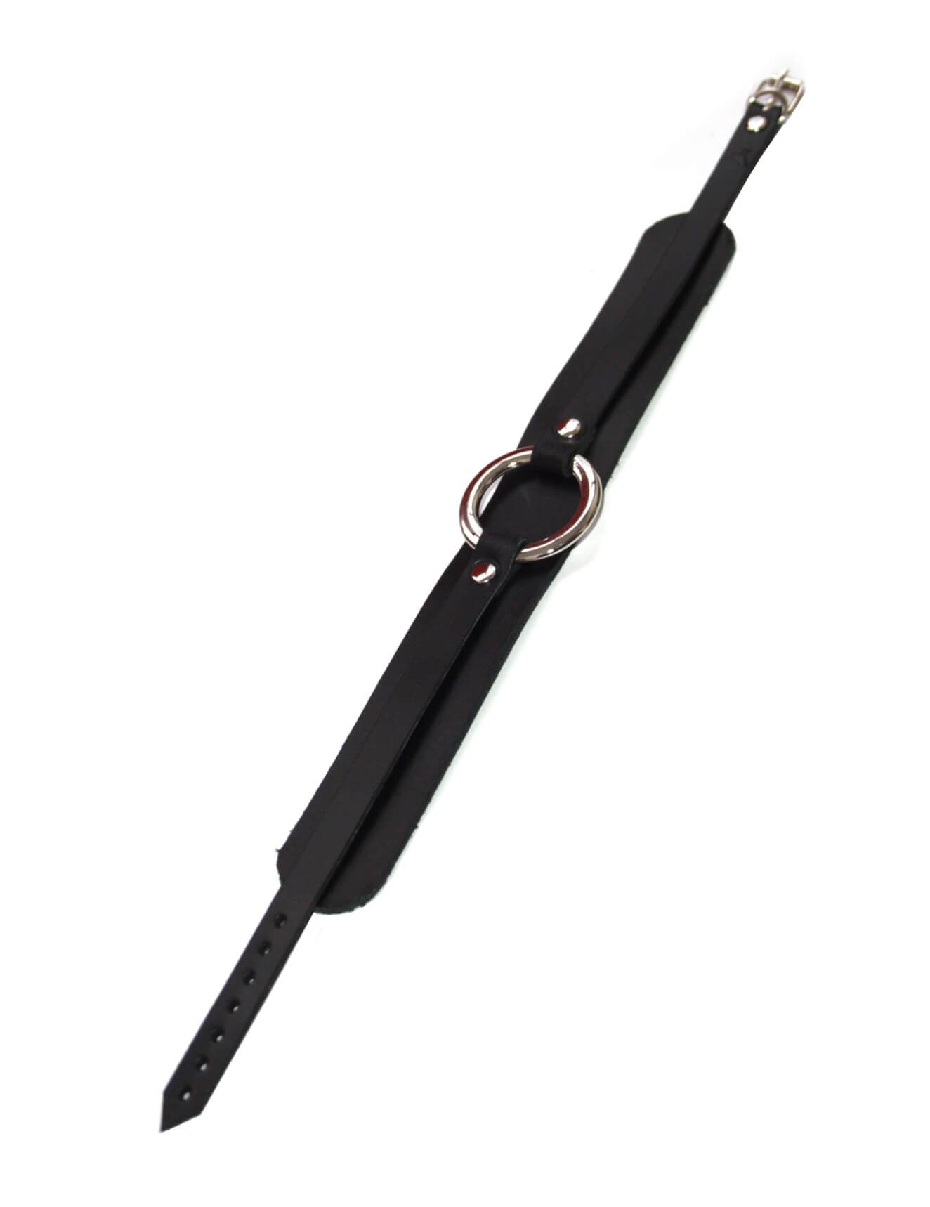 Чокер кожаный PinkRabbit с кольцом, чёрный