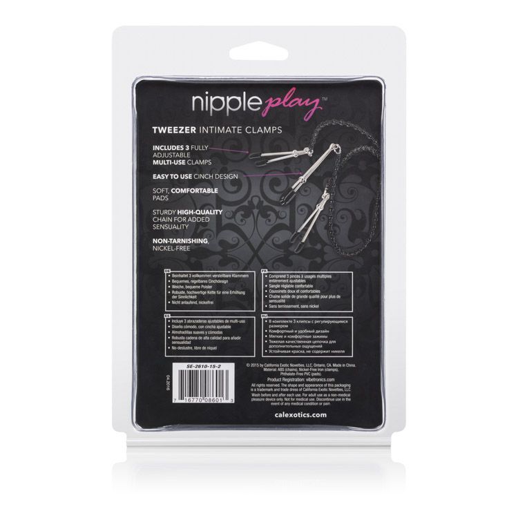 зажимы для сосков california exotic tweezer intimate clamps, черные в Краснодаре