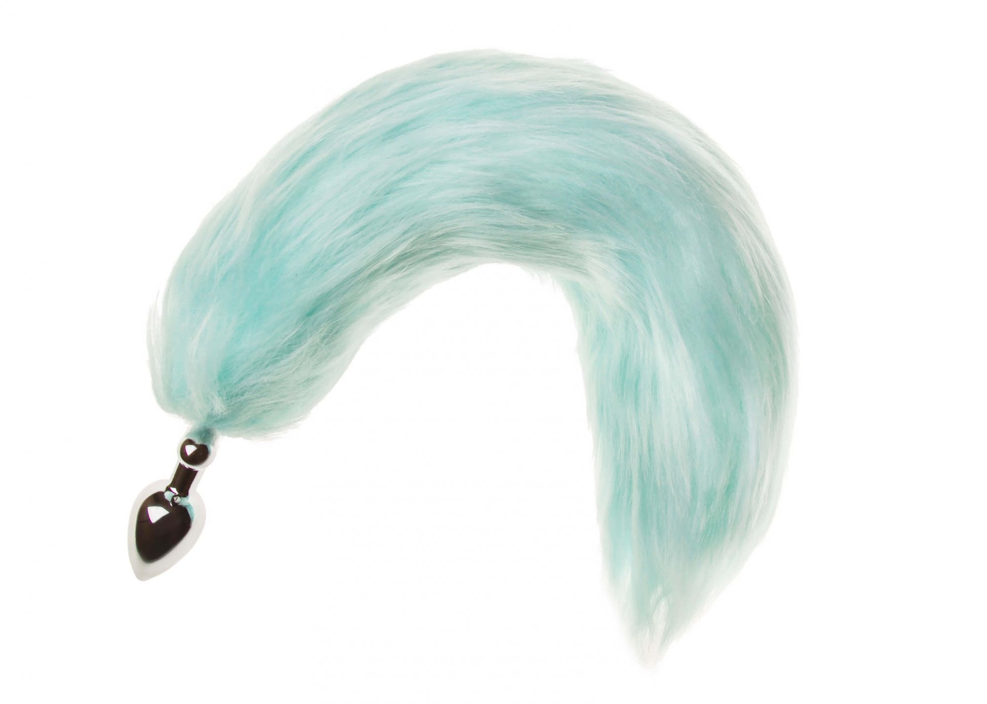 LED пробка c длинным хвостом металлическая, бирюзовая