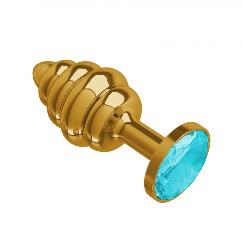 анальная втулка gold spiral с голубым кристаллом в Краснодаре