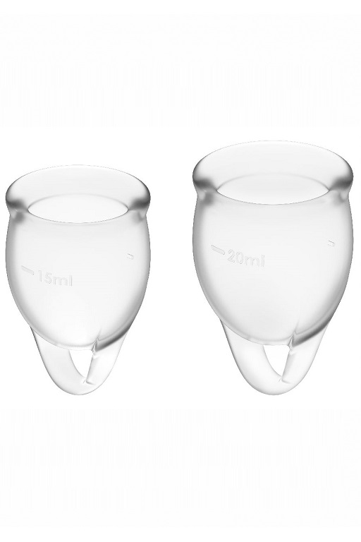 набор менструальных чаш satisfyer feel confident menstrual cup (transparent) в Краснодаре