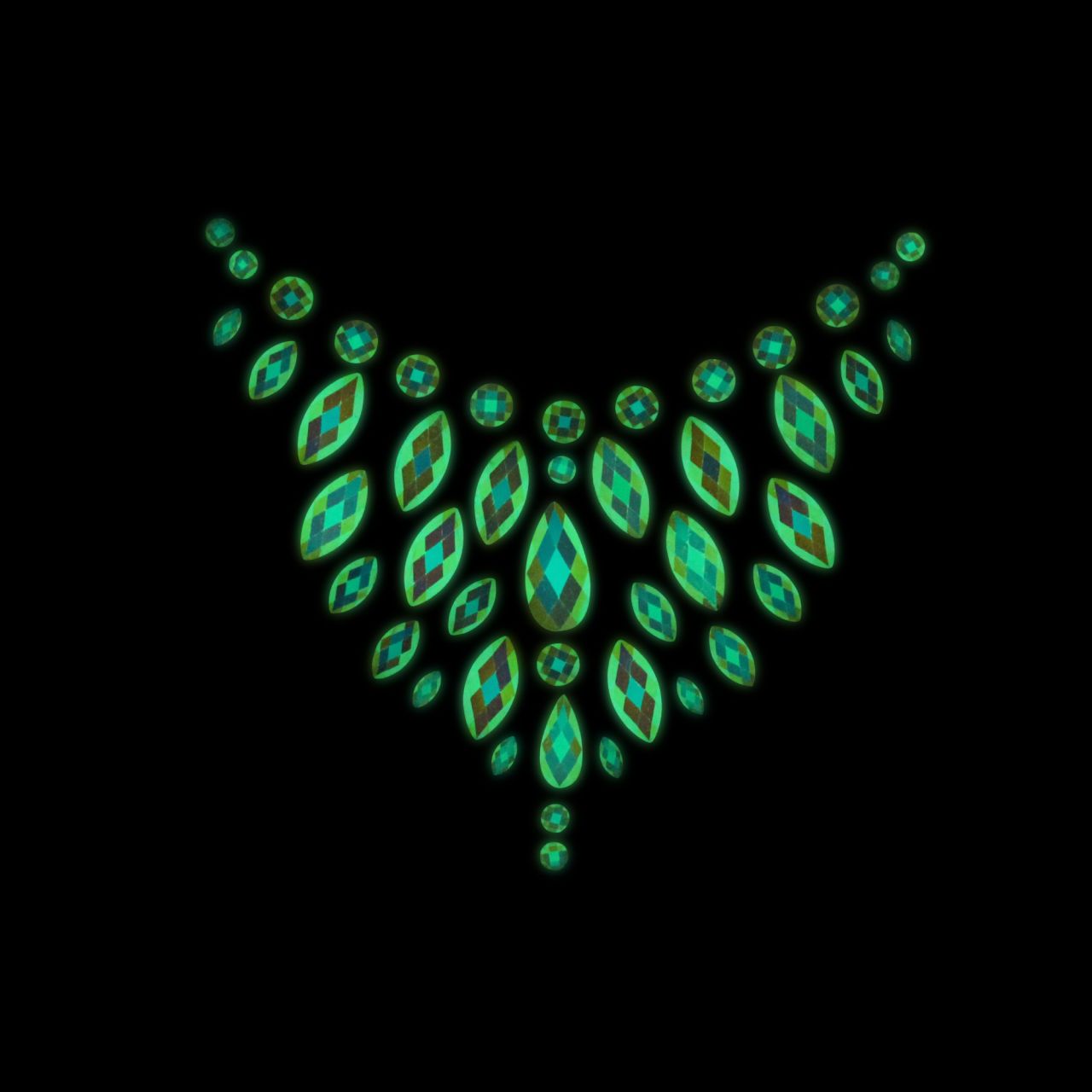 декоративное украшение (камни) на клеевой основе body jewelry stickers - chest - glow in the dark - в Краснодаре